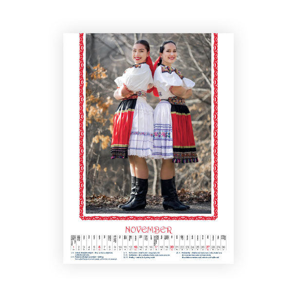 Nástenný kalendár slovenský folkor 2022