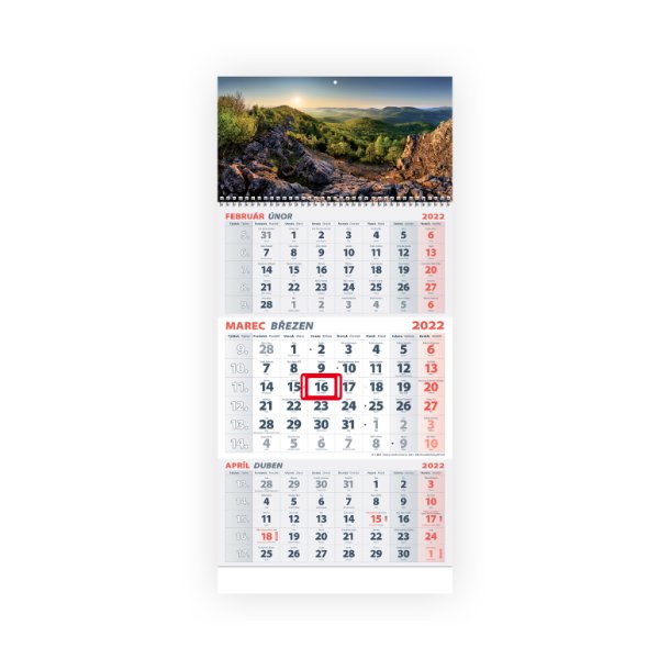 Nástenný kalendár Hory 2022