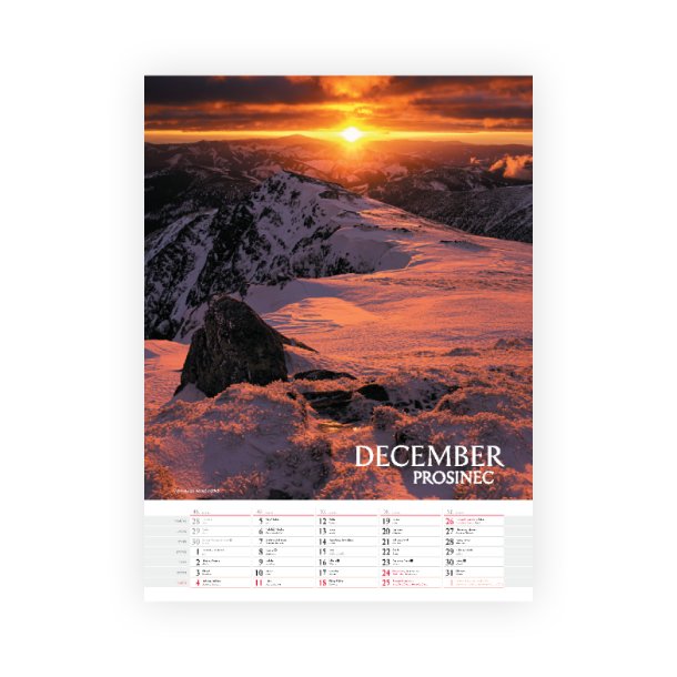 Nástenný kalendár Tatry 2022